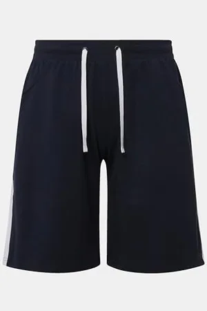 Ulla Popken Damen, große Größen, Jerseyshorts, weites Bein, Kontraststreifen