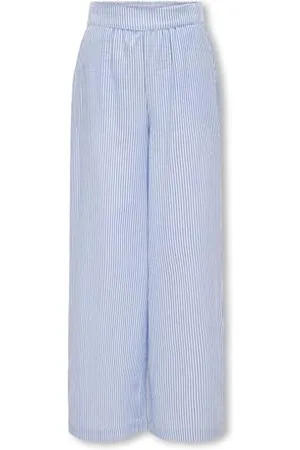 ONLY Kids Mädchen Hose KOGSMILLA Stripe Pant WVN (DE/NL/SE/PL, Numerisch, 128, Regular, Cloude Dancer/Clear Sky)