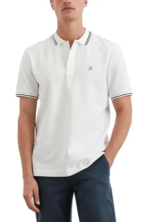 Marc O’ Polo Marc OߴPolo Herren Kurzarm-Poloshirt aus Bio-Baumwolle Regular Fit, Weiß (White), L