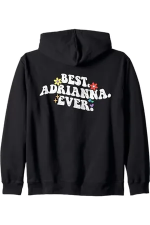 Personalized Name Mothers Day outfit For Women Retro Groovy Best Adrianna Ever Vorname Muttertag Mädchen Kapuzenjacke