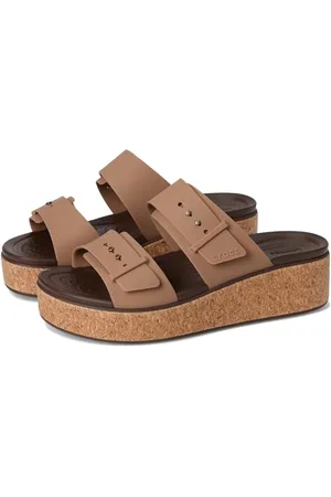 Crocs Herren Brooklyn Cork Buckle Sandalen, Milk Chocolate, 33/34 EU