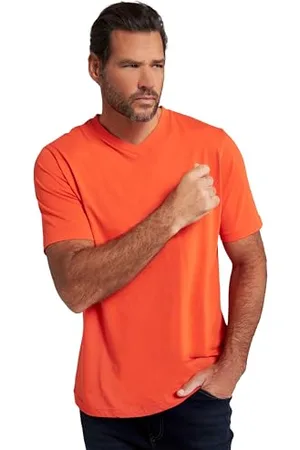 JP 1880 Herren große Größen Übergrößen Menswear L-8XL T-Shirt, Basic, V-Ausschnitt, bis 8XL knallorange 8XL 702415654-8XL