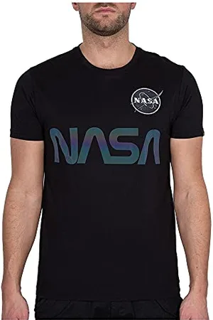 Alpha Industries Herren NASA Rainbow Ref T-Shirt, Black, S