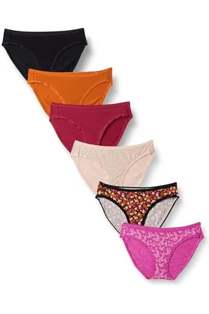 Amazon Damen Bikinihose aus Baumwolle (in Übergröße erhältlich), 6er-Pack, , 44
