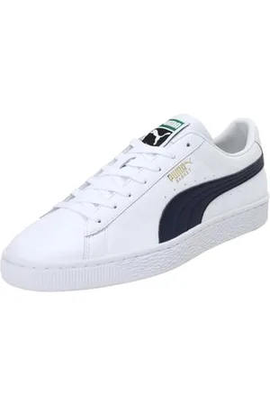 PUMA Herren Basket Classic XXI Sneaker, White-Peacoat, 44.5 EU