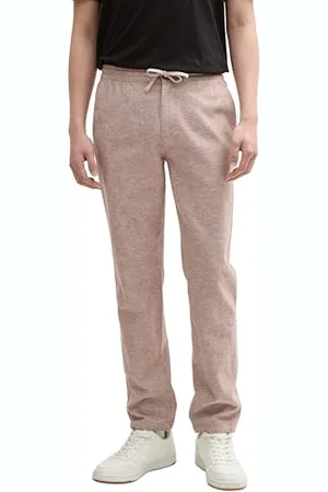 TOM TAILOR Chino Hose mit Leinenanteil, Smokey Olive Green, 36/34