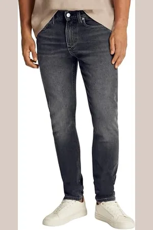 Calvin Klein Herren Jeans Hose Slim Taper mit Stretch, Schwarz , 32W/32L
