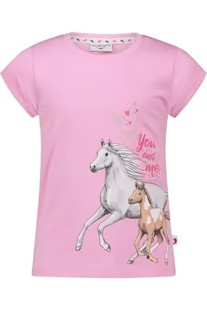 Salt & Pepper BY KIDS PARK Mädchen Zwei Pferden Print aus S.Jersey T-Shirt, , 104/110 cm