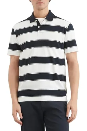 Marc O’ Polo Marc OߴPolo Herren Kurzarm-Poloshirt aus Bio-Baumwolle gestreift, Mehrfarbig (Multi/Egg White), 3XL