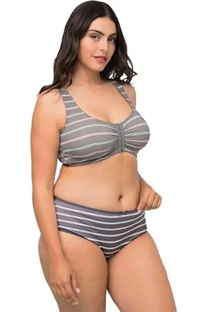 Ulla Popken Damen Bustier, Stripes, Butterfly BH, , 110D