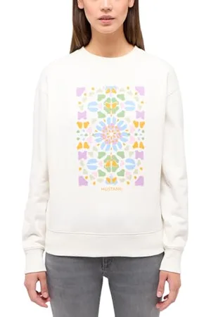 Mustang Damen Langarm-Sweatshirt Sweatshirt mit Druck