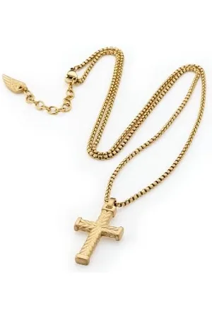 ANJEWELS Halskette Corrente com Kreuz Spiga Gold AA.C256CG Marke, Einheitsgröße, Metall, Kein Edelstein