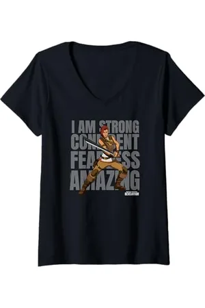 Masters of the Universe Damen - Teela Strong Confident Fearless T-Shirt mit V-Ausschnitt