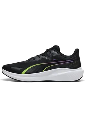 PUMA Unisex Skyrocket LITE Straßen-Laufschuh, Black-Yellow ALERT, 40.5 EU