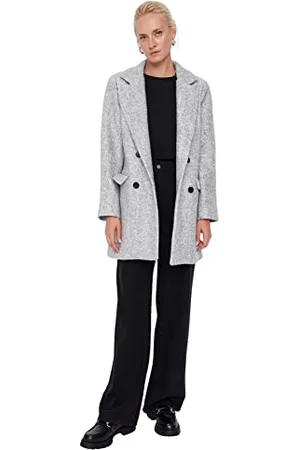 Trendyol Damen Regular Parkas Plain Webstoff Mantel Coat, , 34