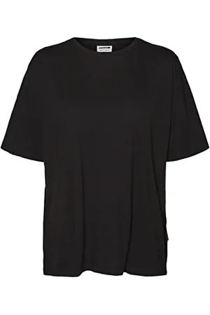 Noisy May Damen Einfarbiges Oversized T-Shirt | Basic Rundhals Kurzarm Top | Shortsleeve Oberteil NMMATHILDE, Farben: , Größe:S