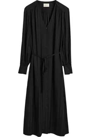 GANT Damen Relaxed Satin Stripe Shirt Dress Kleid, Black, 40