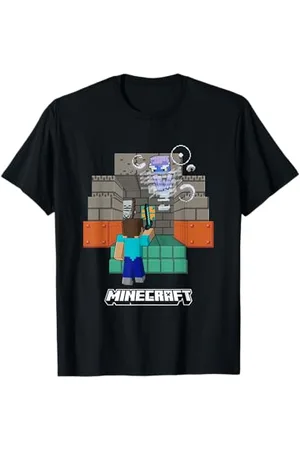 Minecraft Steve Exploring Dungeon Mob Attack T-Shirt