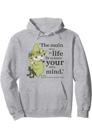 Moomin Mumin Know Your Own Mind summer Madness Snufkin Zitat Pullover Hoodie