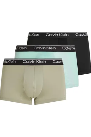 Calvin Klein Herren 3er Pack Boxershorts Low Rise Trunks Baumwolle mit Stretch, Mehrfarbig (Blk, Palm Leaf Str_Beau Bl, F Mauve), M