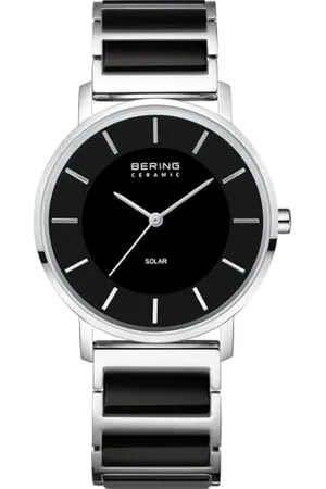 Bering Damen Analog Solar Uhr mit Edelstahl Armband 19535-742