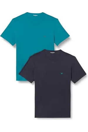 Emporio Armani Man T-Shirt aus Reiner Baumwolle, Rundhalsausschnitt, Blau, Größe L, , L