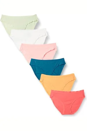 Amazon Damen Bikinihose aus Baumwolle (in Übergröße erhältlich), 6er-Pack, , 42