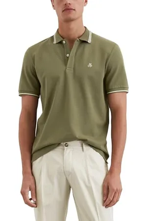 Marc O’ Polo Marc OߴPolo Herren Kurzarm-Poloshirt aus Bio-Baumwolle Regular Fit, Grün (Oak Ash), L
