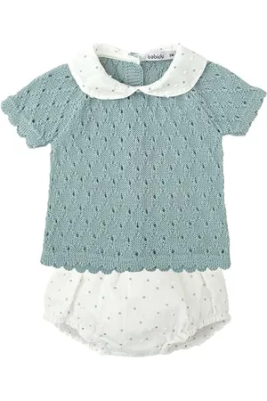 BABIDU Uni Baby Conjunto para Bebé Y Niña Con Ranita Punto Calado Y Camiseta De Manga Corta Set, , 0 Months