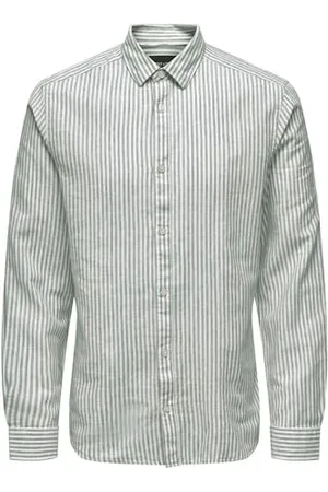 Only & Sons Herren ONSCAIDEN Life LS Stripe Linen 660 NOOS Leinenhemd, , M