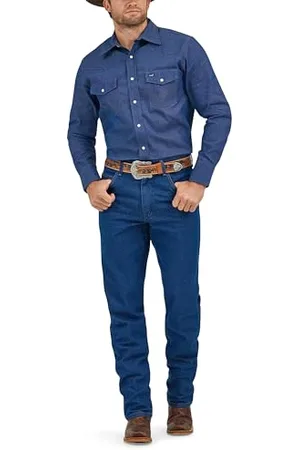 Wrangler Herren Western Button down Shirts, , L Lang EU