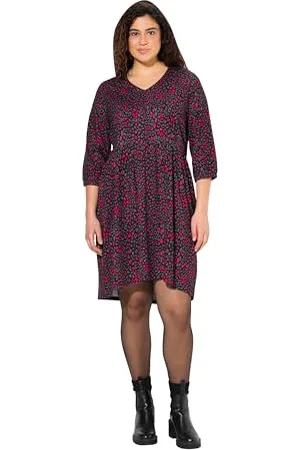 Ulla Popken Jerseykleid mit Leo-Sternen Druck