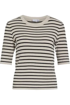 VILA Vizicha O-Neck 2/4 Stripe Knit Top/R