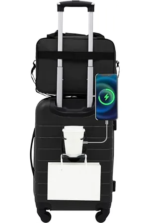 Wrangler Smartes Gepäck-Set mit Getränkehalter und USB-Anschluss, , 2 Piece Set, Smartes Gepäck-Set mit Getränkehalter und USB-Anschluss