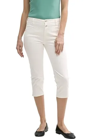 TOM TAILOR Damen 1046008 Capri Jeans, 10315-Whisper White, 34
