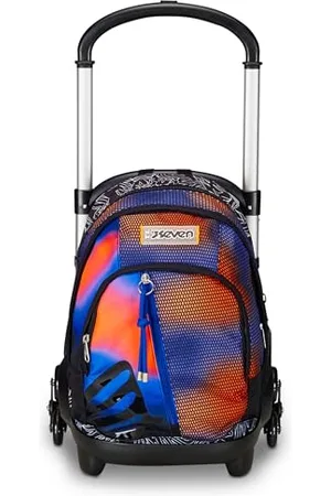 7 for all Mankind Schultrolley Flex 3 Rollen, , Shadefull Boy, 3 in 1, Dreifachverwendung, Rucksack mit abnehmbarem Wagen, Tasche für Trinkflasche und Crossover System, Schulrucksack für Reisen, Kinder