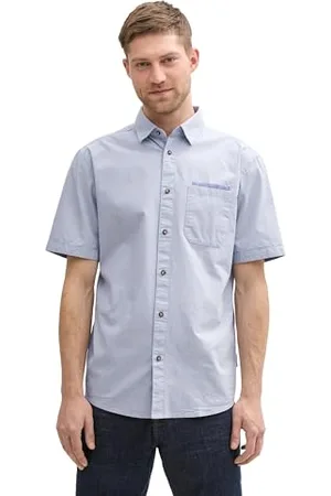 TOM TAILOR Regular Fit Kurzarmhemd mit Karomuster, White Blue Indigo Check, S