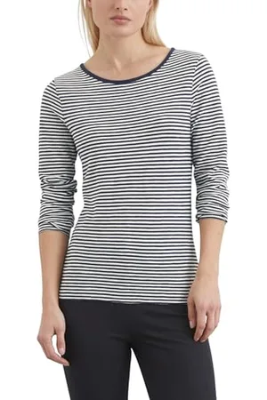 Marc O’ Polo Marc OߴPolo Damen Langarmshirt aus Bio-Baumwolle mit U-Boot-Ausschnitt, Mehrfarbig (Multi), M