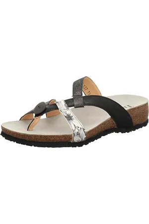 Think! Damen Julia Chromfrei Gegerbte Nachhaltige Think Zehentrenner Damen JULIA DAMEN Zehentrenner 0000 SCHWARZ/KOMBI 36 EU, , 36 EU