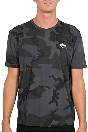 Alpha Industries Herren Basic T Small Logo T-Shirt, Blickdicht, Black Camo, XL