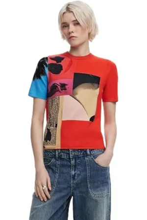Desigual Damen Ts_red_Collage_Lacroix T-Shirt, , Small