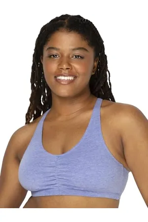 Fruit Of The Loom Damen Adjustable Shirred Front Racerback Sports Bra Multi Packs BH mit voller Abdeckung, Undurchsichtige, , 100 (3er