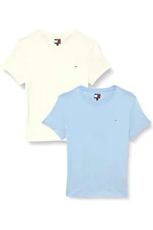 Tommy Hilfiger Damen Tjw 2pack C-Neck Tee Dw0dw21366 S/S T-Shirt, Multi (Ecru/Sweet Blue), M EU