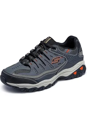 Skechers Herren Afterburn Memory-Foam Schnürschuh, Dunkelgrau, 48.5 EU