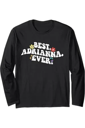 Personalized Name Mothers Day outfit For Women Retro Groovy Best Adrianna Ever Vorname Muttertag Mädchen Langarmshirt