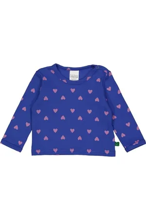 Green Cotton Baby - Mädchen Heart L/S T Blouse, Star Blue/Pink Haze, 62 EU