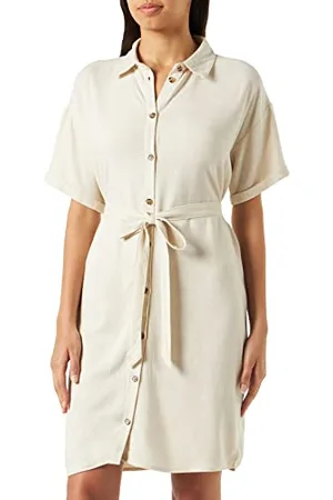 Pieces® Damen Pcvinsty Ss Linen Shirt Dress Noos, , M