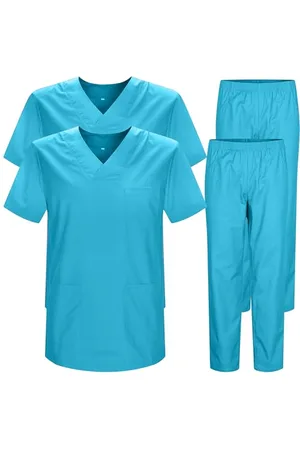 MISEMIYA Lot de 2 Uniformes Sanitaires Bz-2-817-8312 2 Stück – Kasack und Hose, Uni, Gesundheitsuniformen, , S (2er Pack)