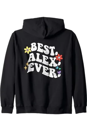 Personalized Name Mothers Day outfit For Women Retro Groovy Best Alex Ever Vorname Muttertag Mädchen Kapuzenjacke