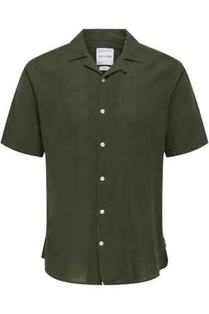 Only & Sons Herren ONSCAIDEN Life SS SOLID Resort LINENNOOS Kurzarmhemd, , Small